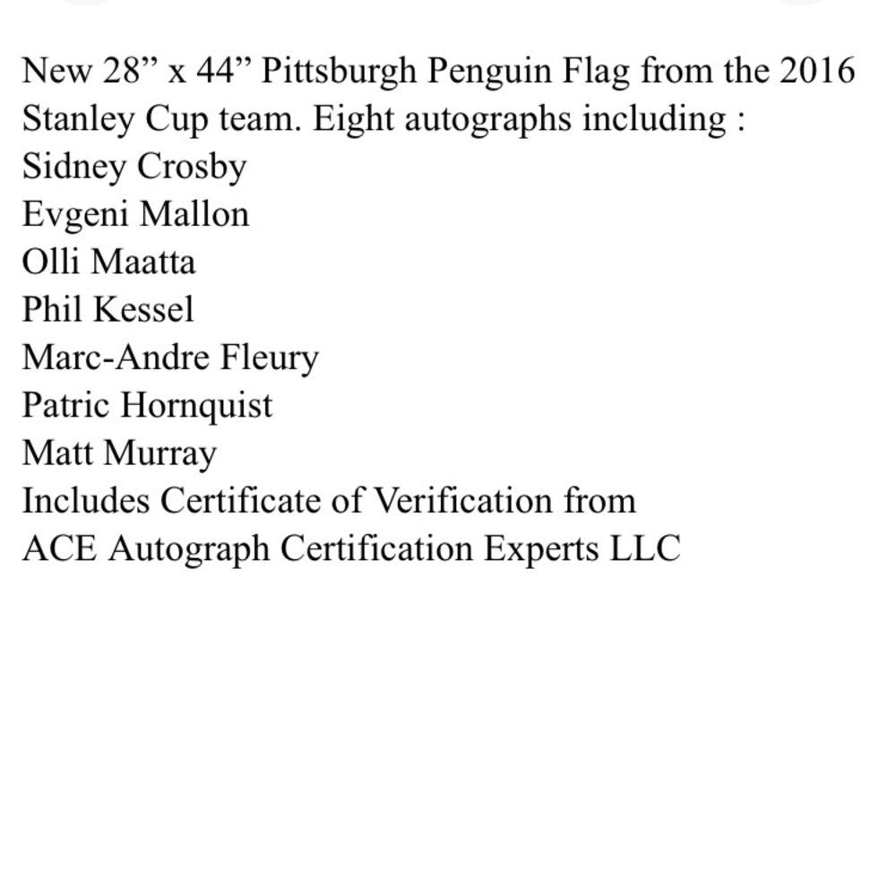 Autographed Pittsburgh Penguins flag - Picture 4 of 4